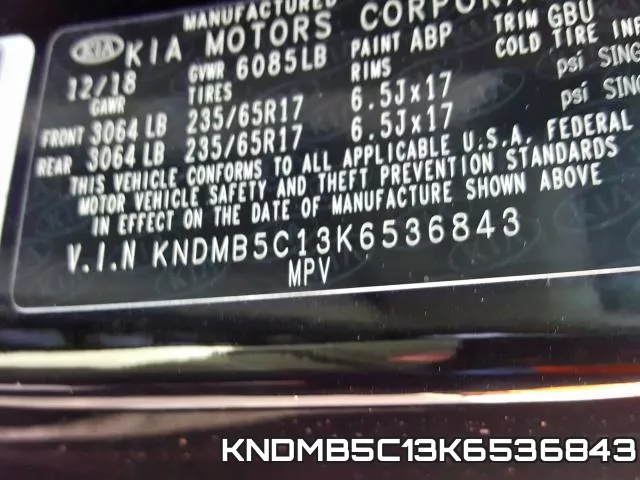 KNDMB5C13K6536843 фото 2