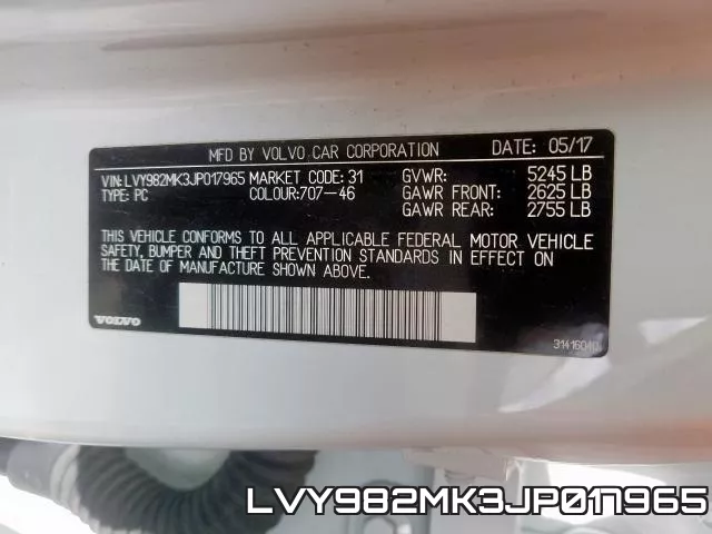 LVY982MK3JP017965 фото 2
