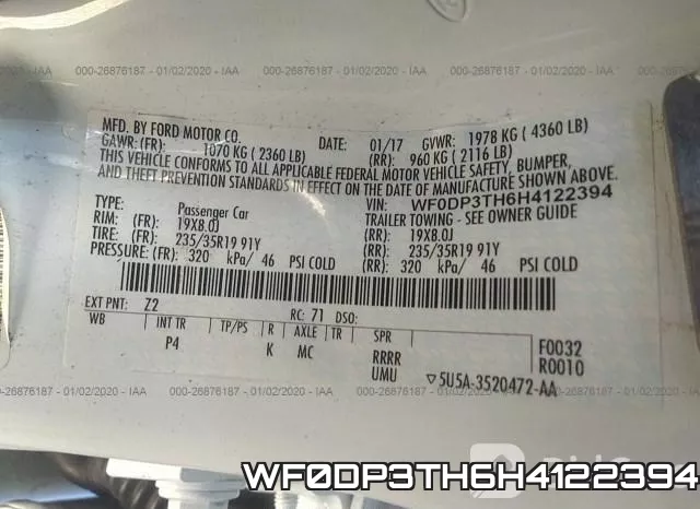 WF0DP3TH6H4122394 фото 10