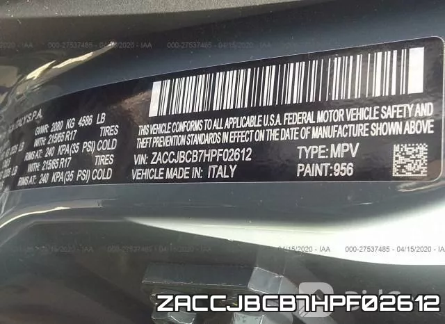 ZACCJBCB7HPF02612 фото 10