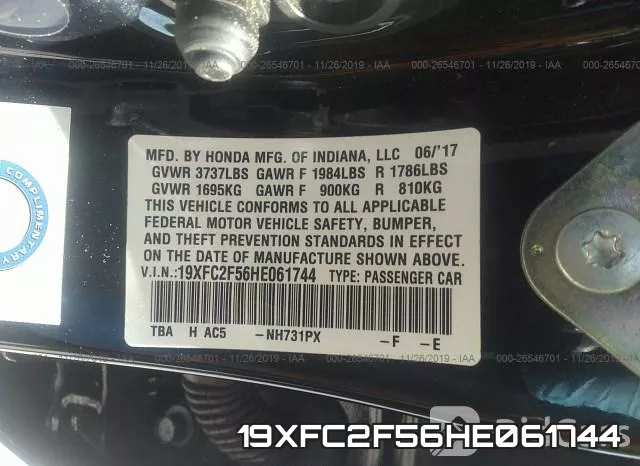 19XFC2F56HE061744 фото 10