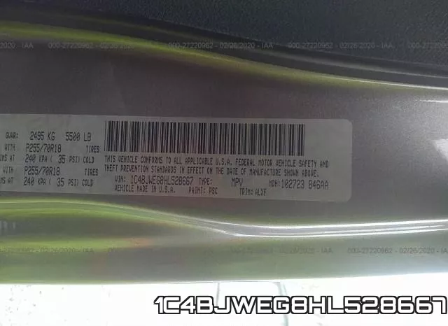 1C4BJWEG8HL528667 фото 10
