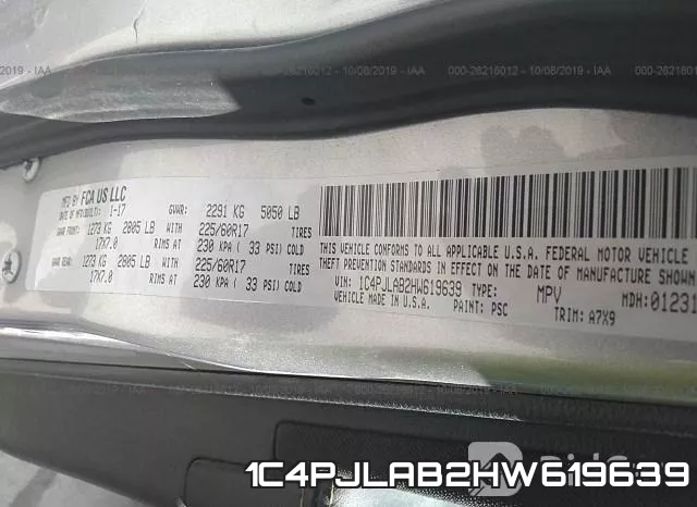 1C4PJLAB2HW619639 фото 10