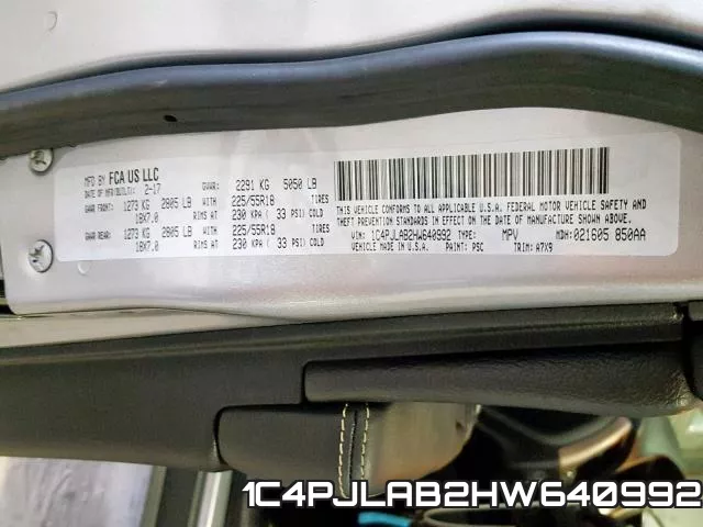 1C4PJLAB2HW640992 фото 2