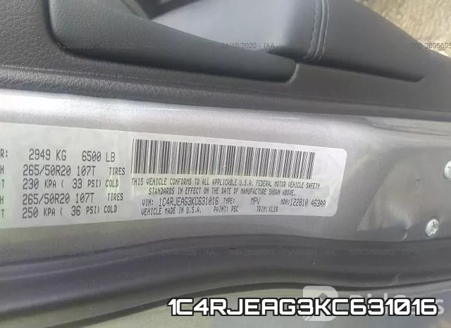 1C4RJEAG3KC631016 фото 10