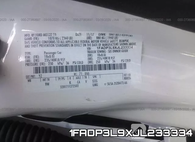 1FADP3L9XJL233334 фото 10