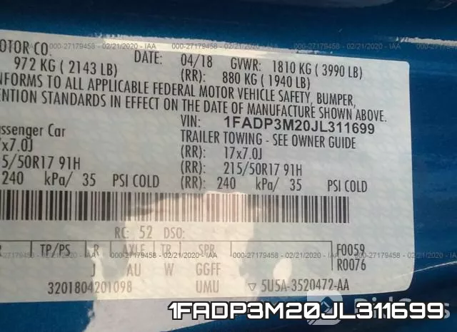 1FADP3M20JL311699 фото 10