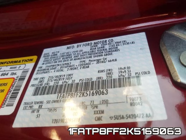 1FATP8FF2K5169063 фото 2