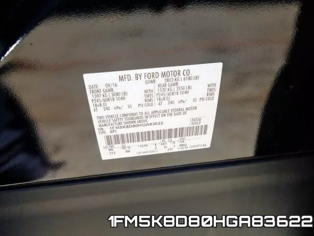 1FM5K8D80HGA83622 фото 2