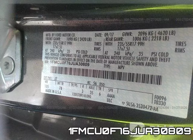 1FMCU0F76JUA30809 фото 10