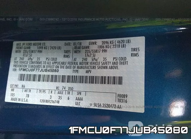 1FMCU0F77JUB45080 фото 10