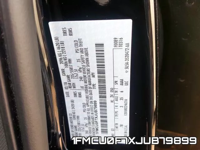 1FMCU0F7XJUB79899 фото 2