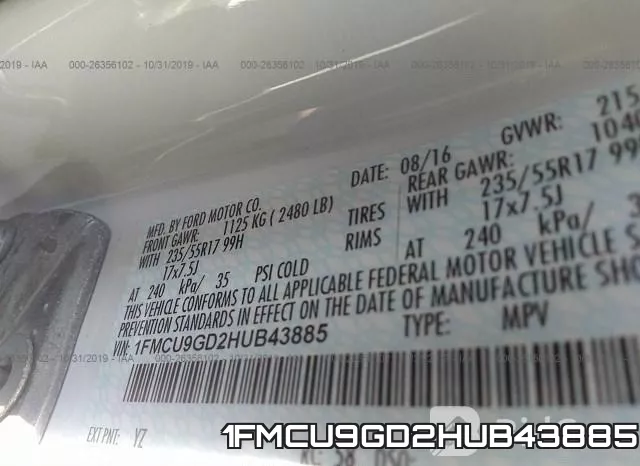 1FMCU9GD2HUB43885 фото 10