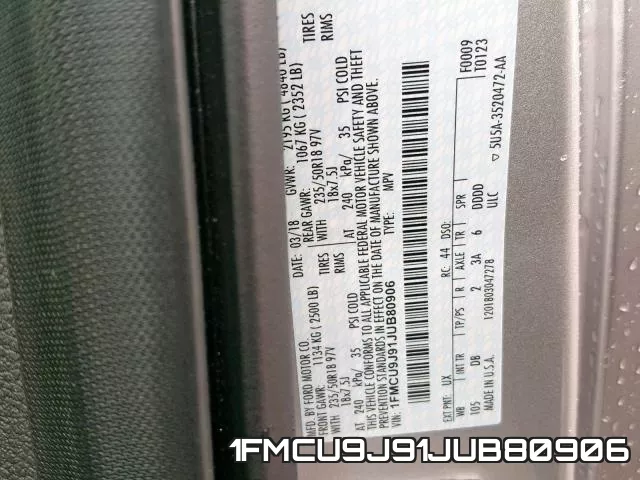 1FMCU9J91JUB80906 фото 2