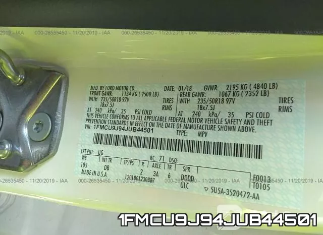 1FMCU9J94JUB44501 фото 10