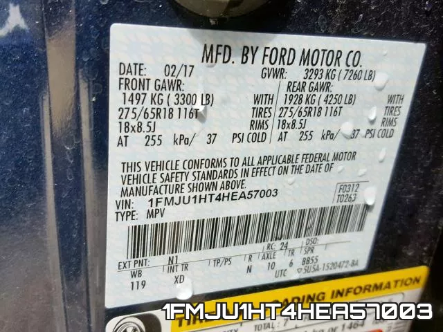 1FMJU1HT4HEA57003 фото 2