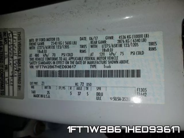 1FT7W2B67HED93617 фото 2