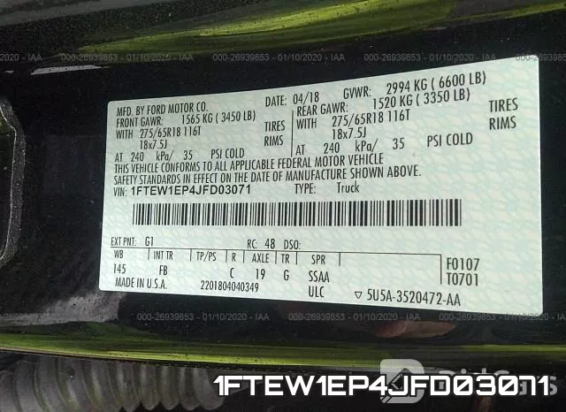 1FTEW1EP4JFD03071 фото 10