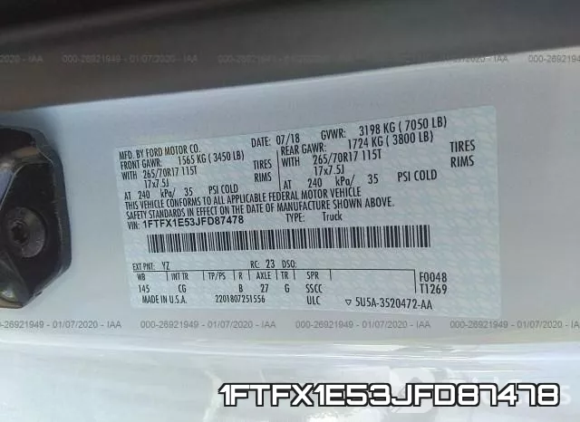 1FTFX1E53JFD87478 фото 10