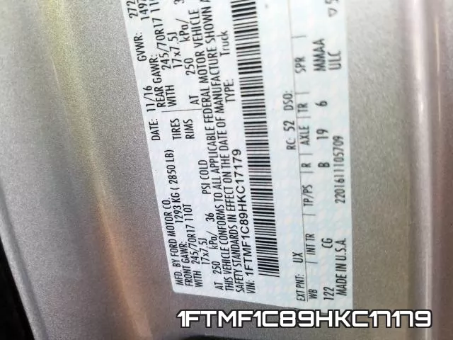 1FTMF1C89HKC17179 фото 2