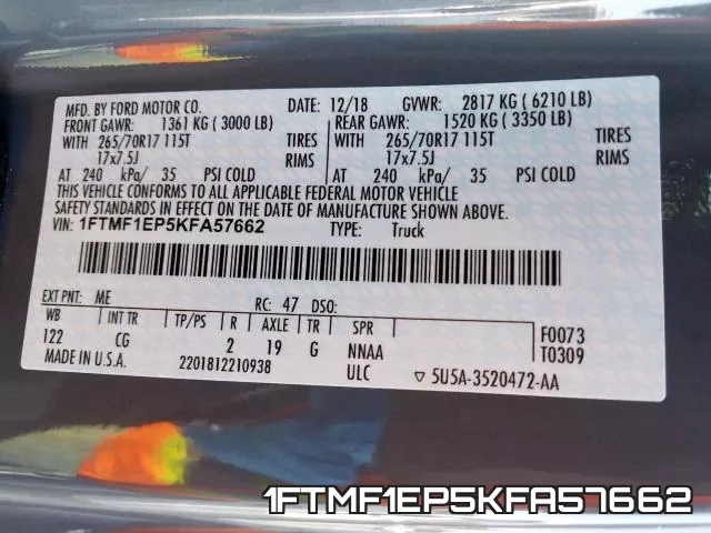 1FTMF1EP5KFA57662 фото 2
