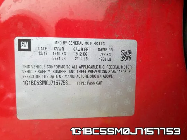 1G1BC5SM0J7157753 фото 2