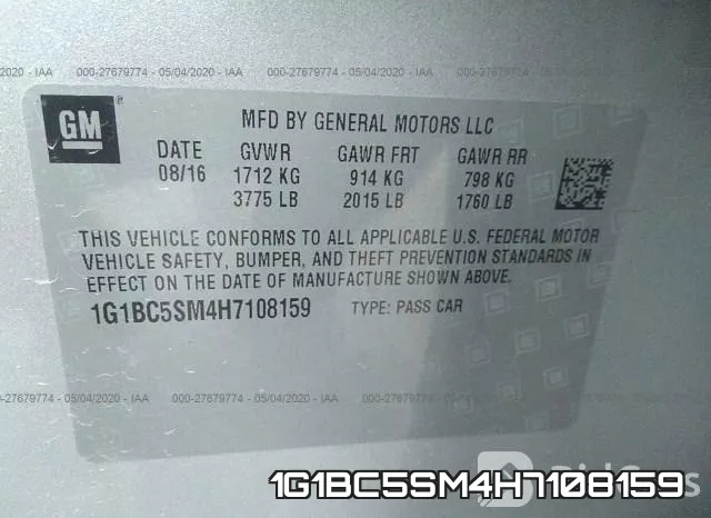 1G1BC5SM4H7108159 фото 10