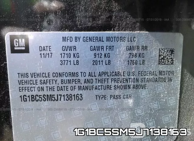 1G1BC5SM5J7138163 фото 10