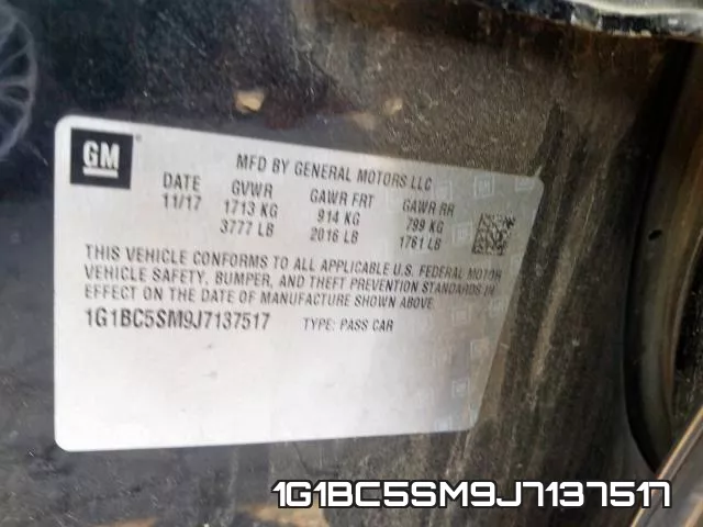 1G1BC5SM9J7137517 фото 2