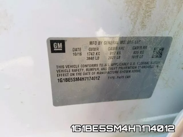 1G1BE5SM4H7174012 фото 2