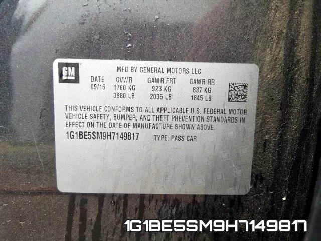 1G1BE5SM9H7149817 фото 2