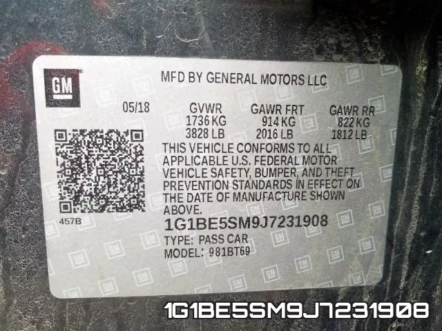 1G1BE5SM9J7231908 фото 2