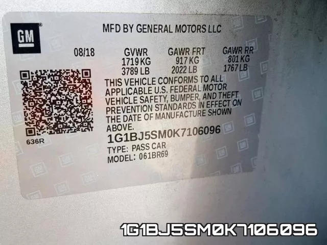 1G1BJ5SM0K7106096 фото 2