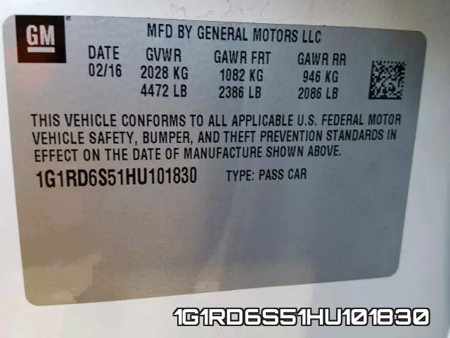 1G1RD6S51HU101830 фото 2