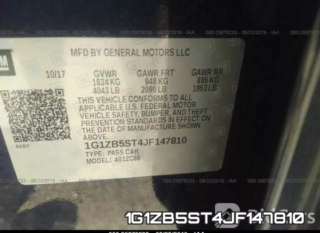 1G1ZB5ST4JF147810 фото 10