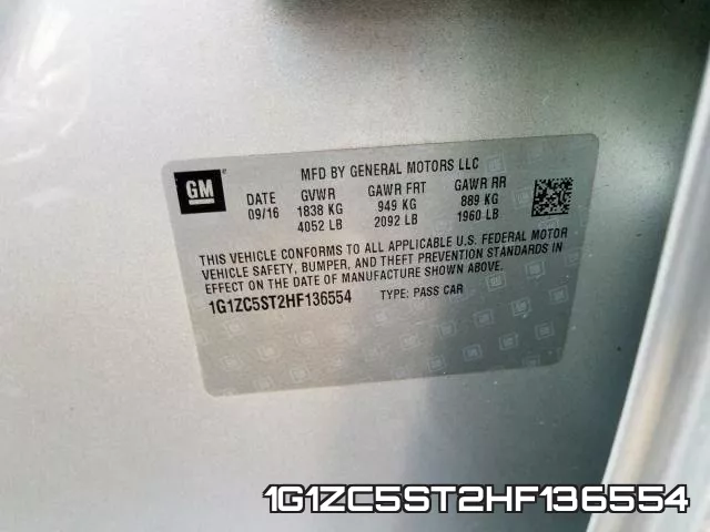 1G1ZC5ST2HF136554 фото 2