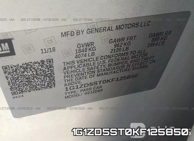 1G1ZD5ST0KF125850 фото 10