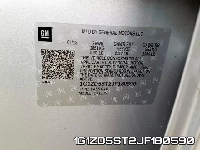 1G1ZD5ST2JF180590 фото 2