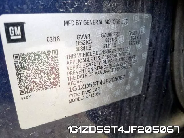 1G1ZD5ST4JF205067 фото 2