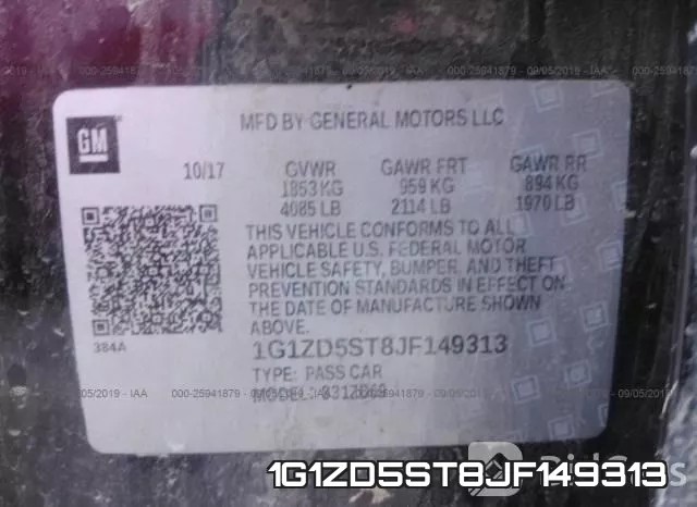 1G1ZD5ST8JF149313 фото 10
