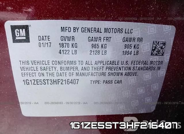 1G1ZE5ST3HF216407 фото 10