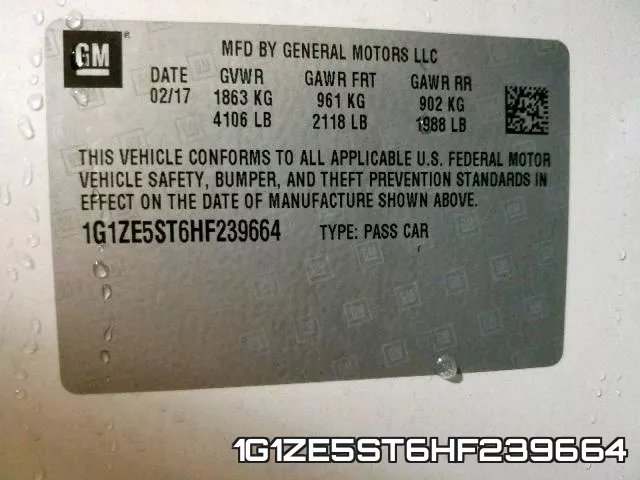 1G1ZE5ST6HF239664 фото 2