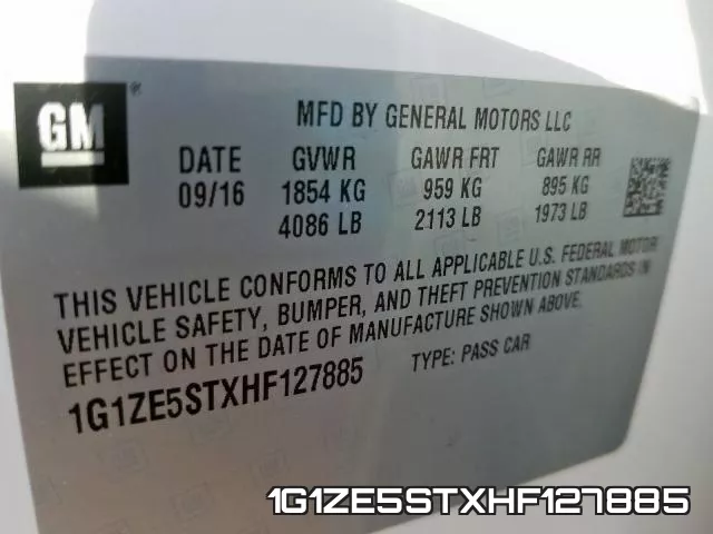 1G1ZE5STXHF127885 фото 2
