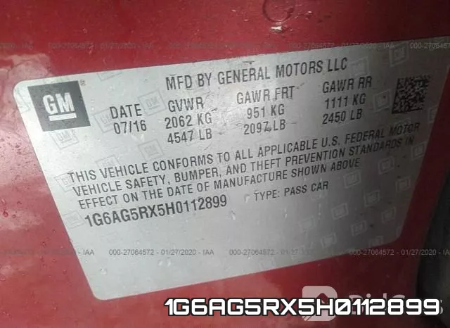 1G6AG5RX5H0112899 фото 10