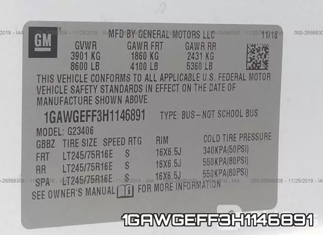 1GAWGEFF3H1146891 фото 10