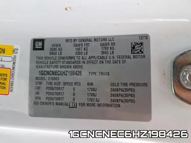 1GCNCNEC6HZ198426 фото 2