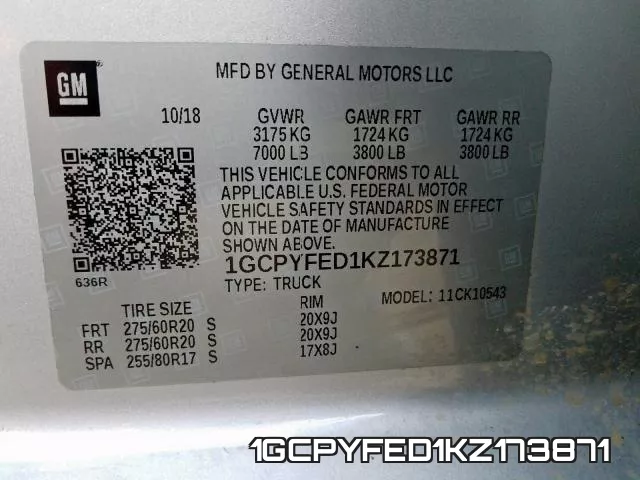 1GCPYFED1KZ173871 фото 2