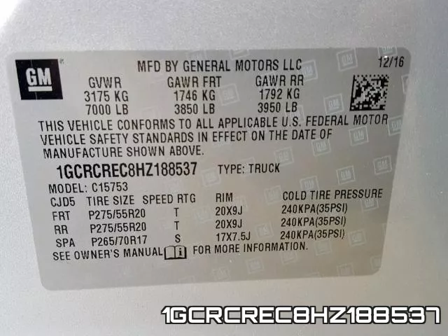 1GCRCREC8HZ188537 фото 2