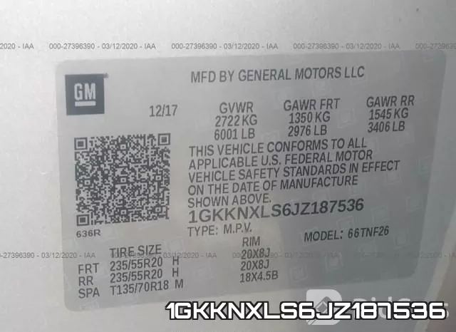 1GKKNXLS6JZ187536 фото 10