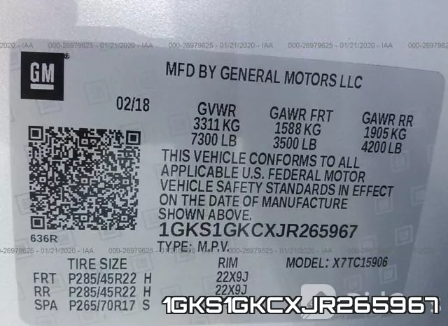 1GKS1GKCXJR265967 фото 10